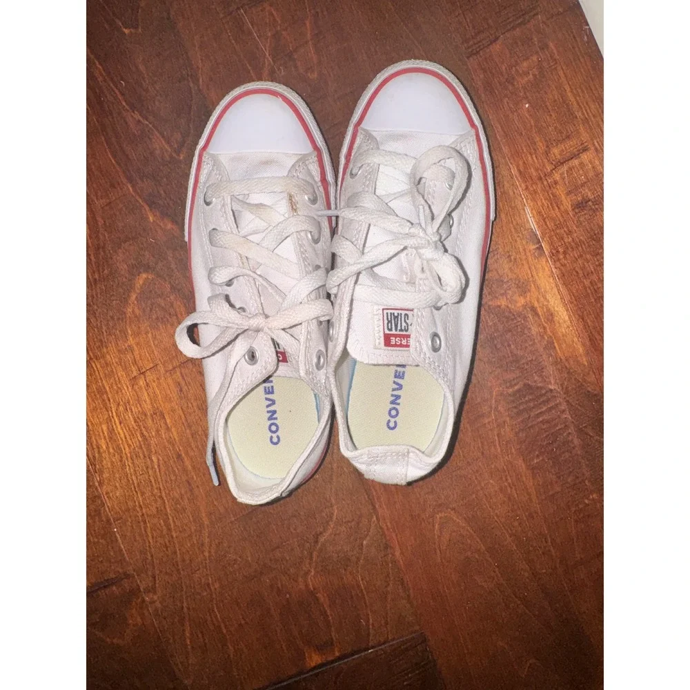 Converse Chuck Taylor All Star Low Top White Canvas Youth Sneakers 3J256 Size 1Y